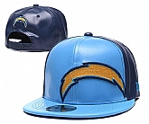 Chargers Team Logo Black Blue Leather Adjustable Hat GS,baseball caps,new era cap wholesale,wholesale hats